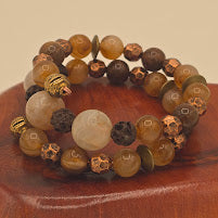 LAVA - Memory Wire Bracelet With Fall Color Beads