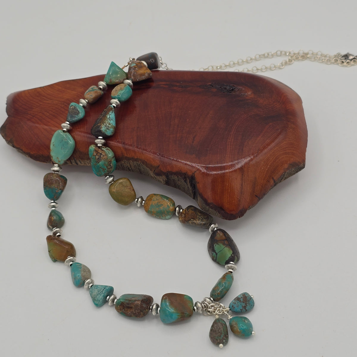Turquoise Nuggets and Silver Accents Necklace