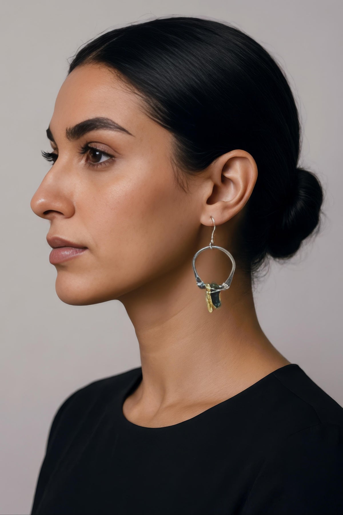 Hand-Hammered Frame for Serpentine Sticks Earrings on Stainless Steel Ear Wires