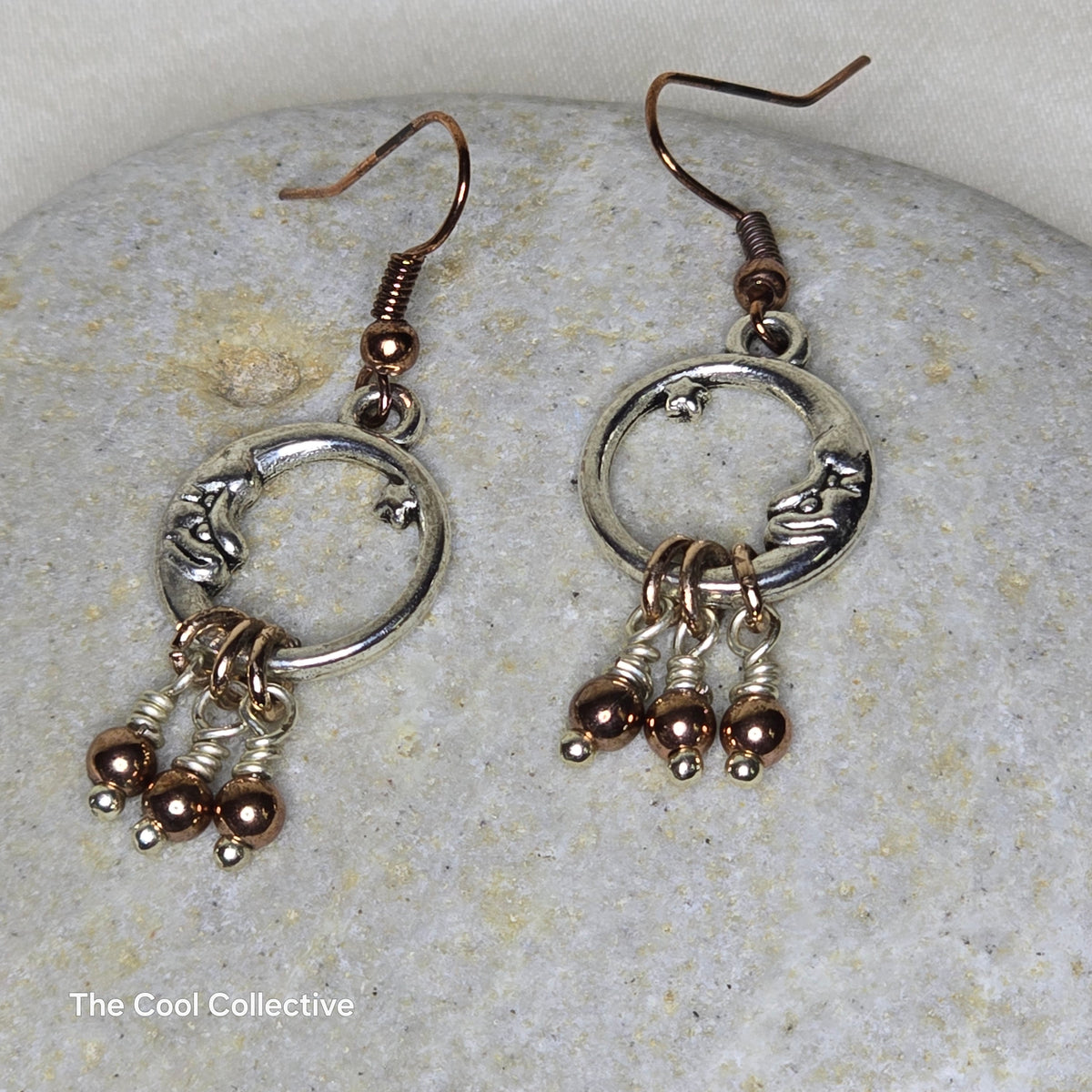 "Celestial Vibes" Aluminum Wire Circles With Suns, Moons, Stars on Bright Copper Chain and Accents Set