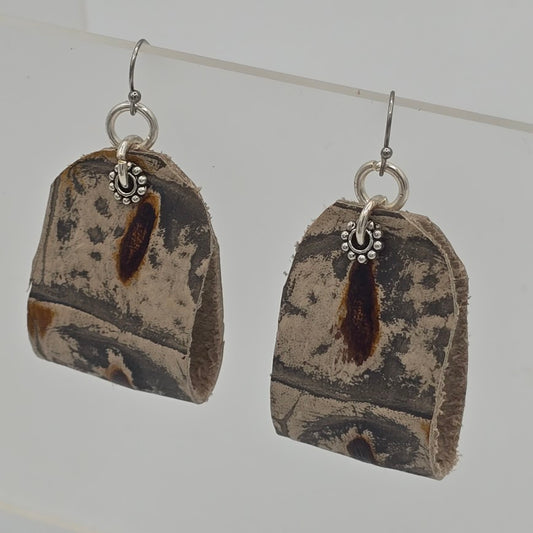 Gator Leather Loops & Silver Tone Accents and Stainless Steel Ear Wires