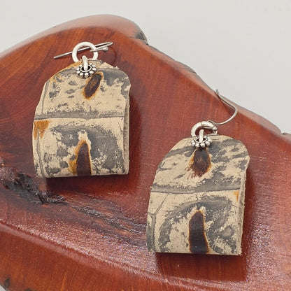 Gator Leather Loops & Silver Tone Accents and Stainless Steel Ear Wires