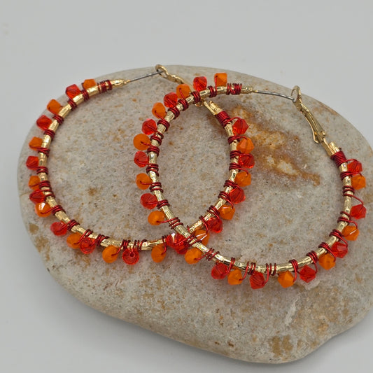 Swarovski Crystal Oranges - Hoop Earrings