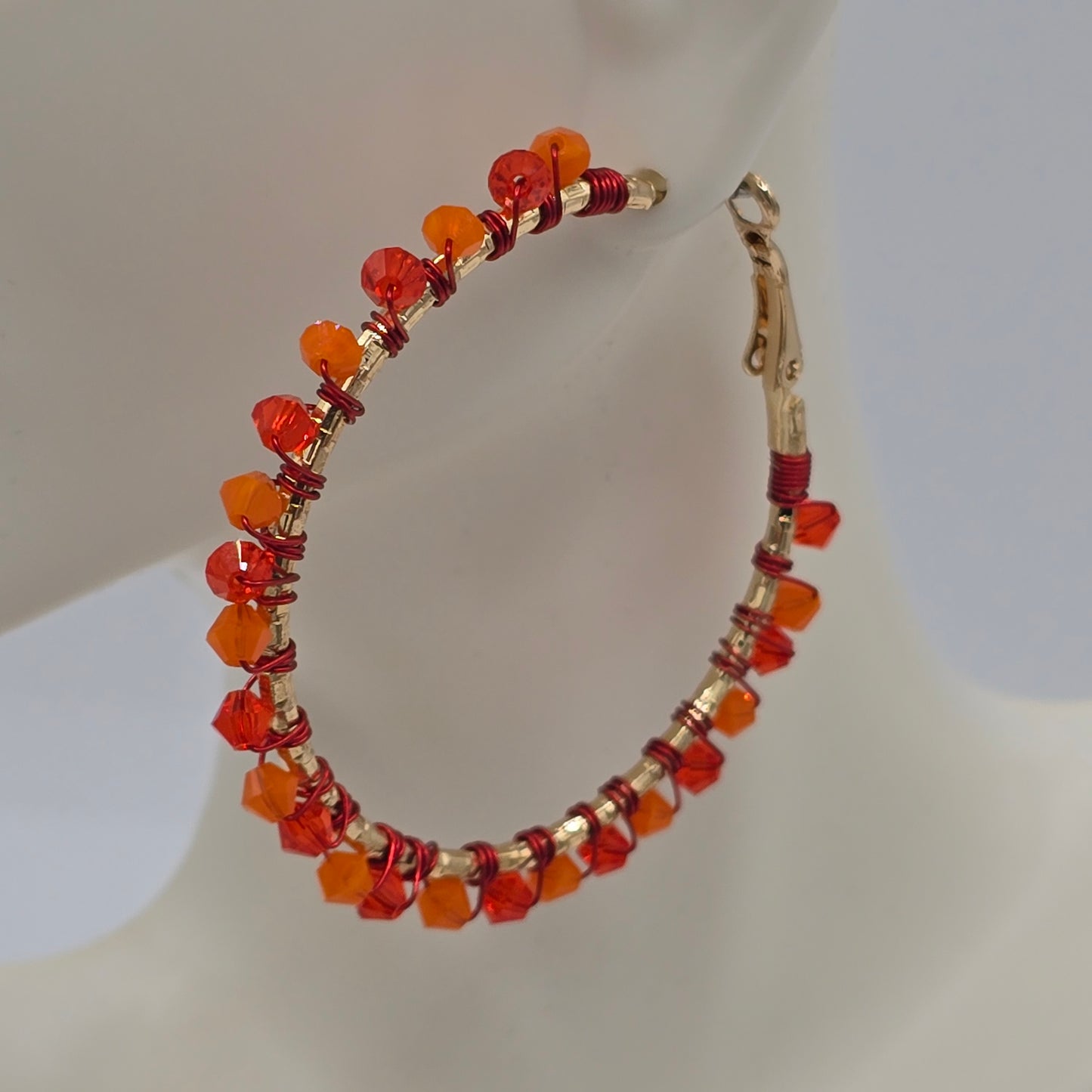 Swarovski Crystal Oranges - Hoop Earrings