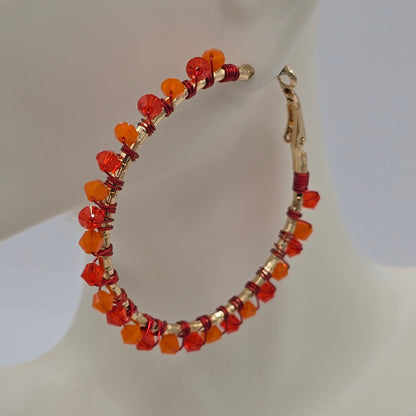 Swarovski Crystal Oranges - Hoop Earrings