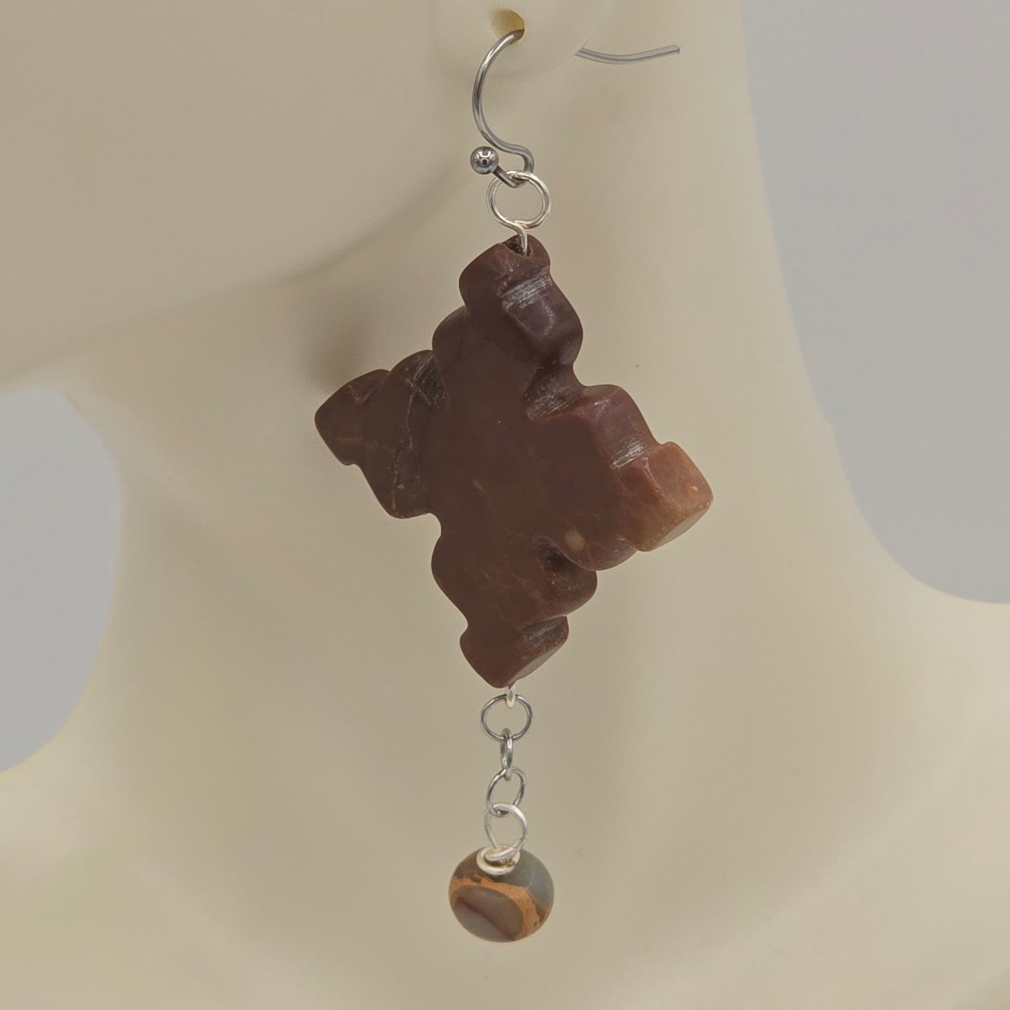 Jasper & African Opal Jasper Earrings on Stainless Steel Ear Wires