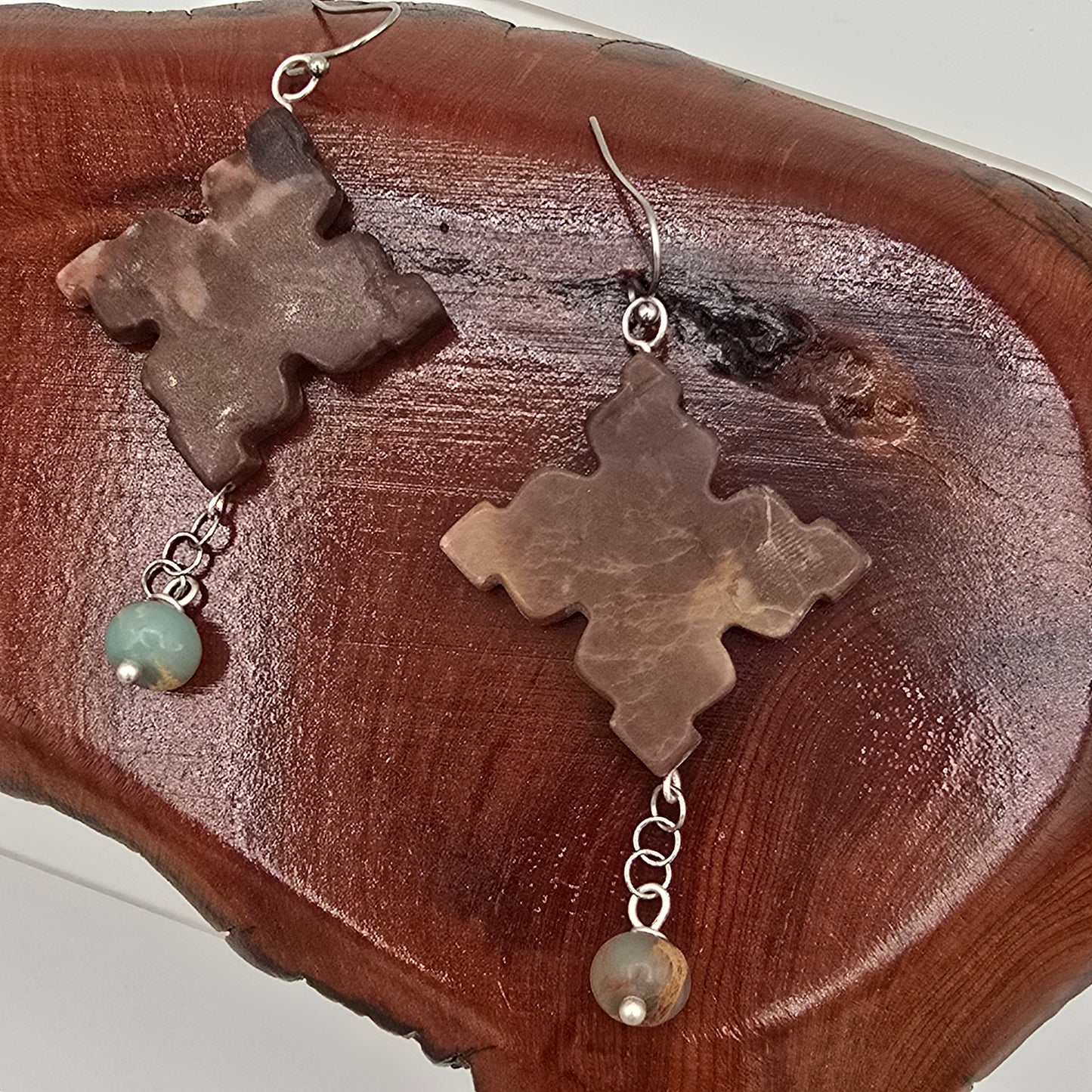 Jasper & African Opal Jasper Earrings on Stainless Steel Ear Wires