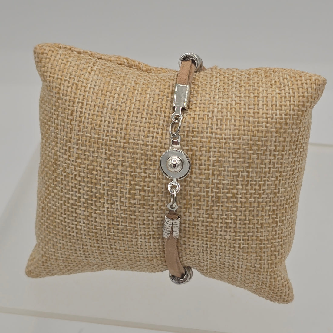 Turquoise Nugget on Tan Suede Leather With Silver Tone Accents