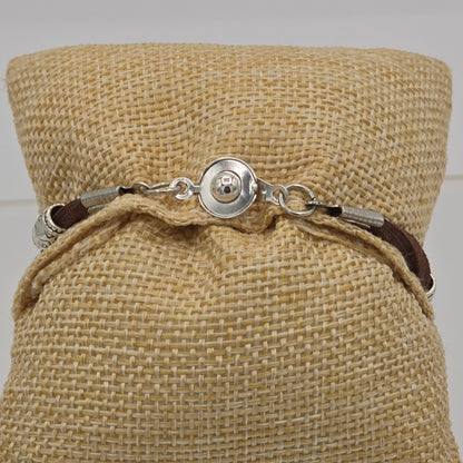 Turquoise Nugget on Brown Suede Leather With Silver Tone Accents