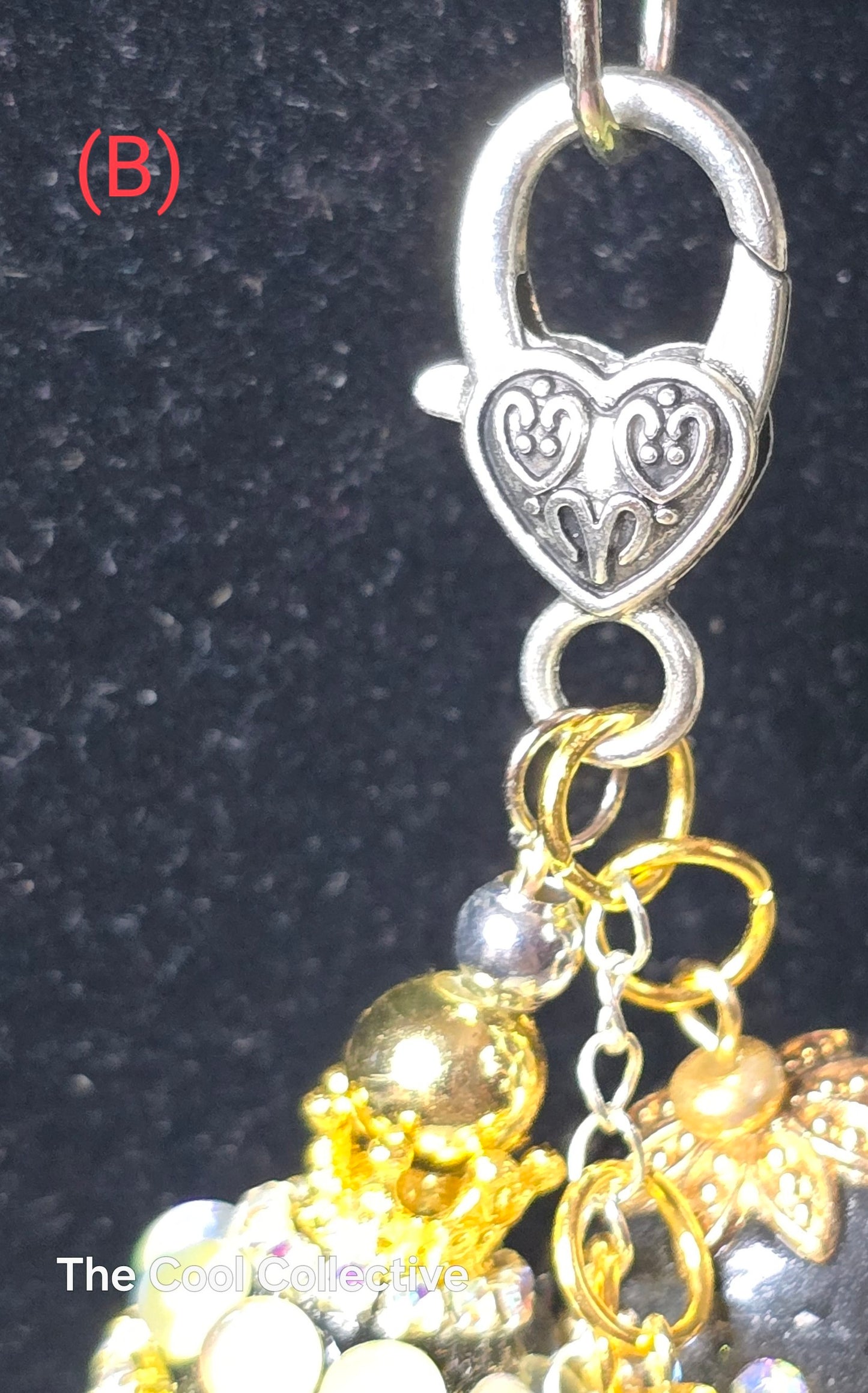 Blacks - Purse Charm, Suncatcher, Mirror Charm, Bookmark, Backpack Charm, Keychain, Wristlet Charm, Ornament - With Lobster Clasp and Gold Tone Cross