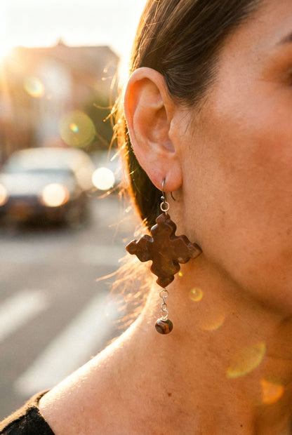Jasper & African Opal Jasper Earrings on Stainless Steel Ear Wires