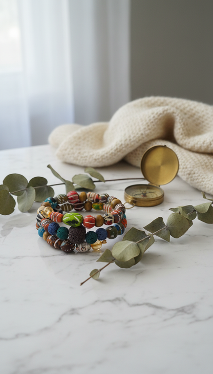 LAVA - Vibrant Clay and Wood Beads Bracelet