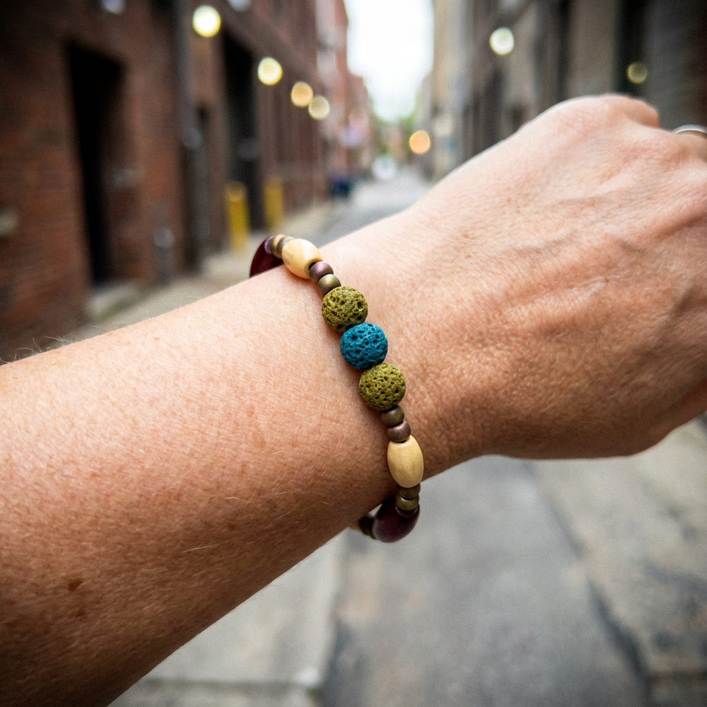 LAVA - With Wood and Glass Beads Bracelet