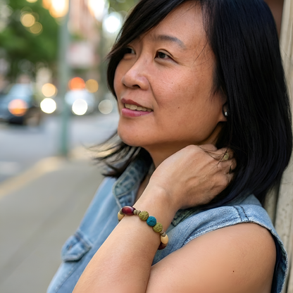 LAVA - With Wood and Glass Beads Bracelet