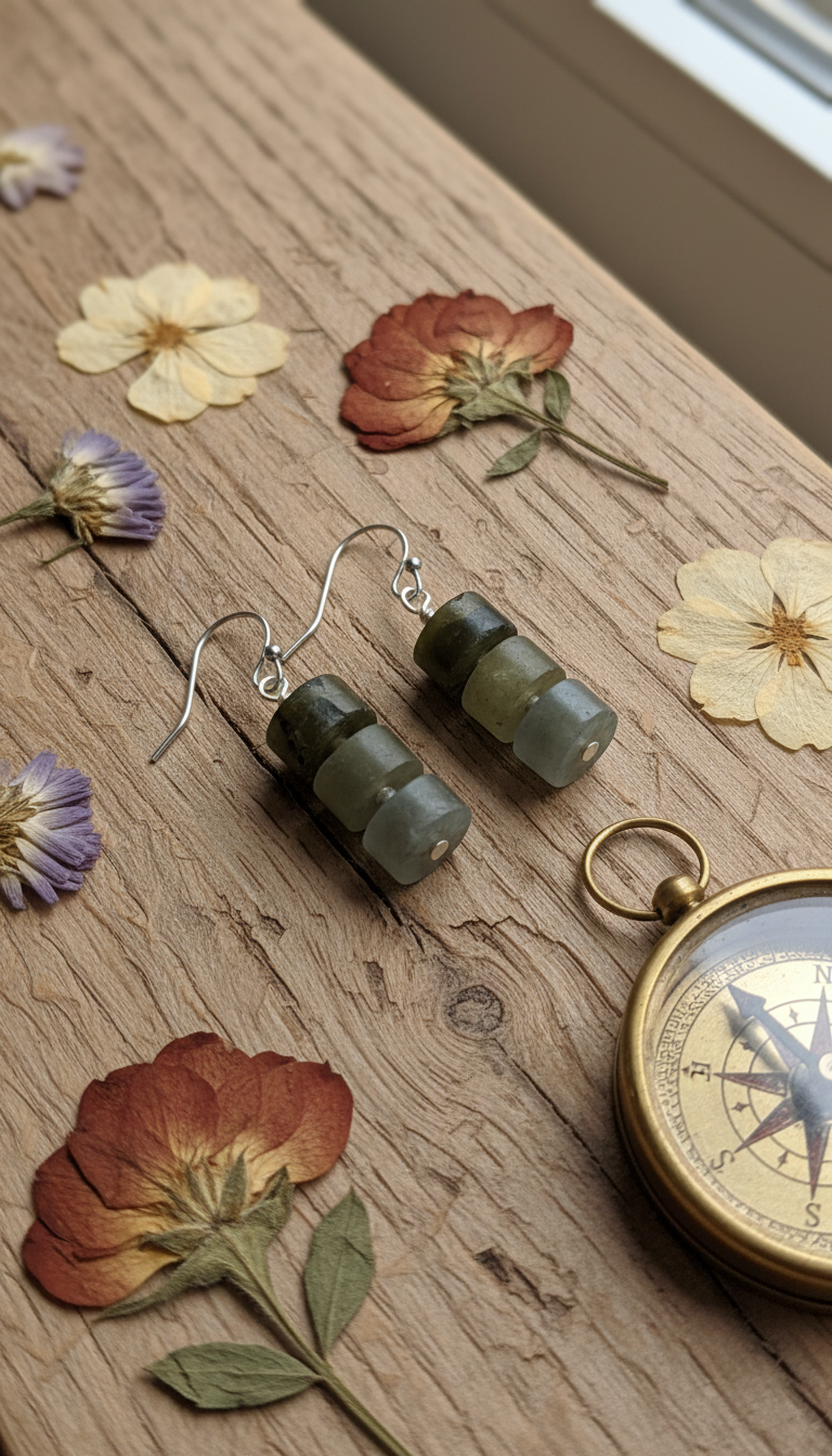 Matte Labradorite Wheels & Swarovski Crystals on Stainless Steel Ear Wires (short)