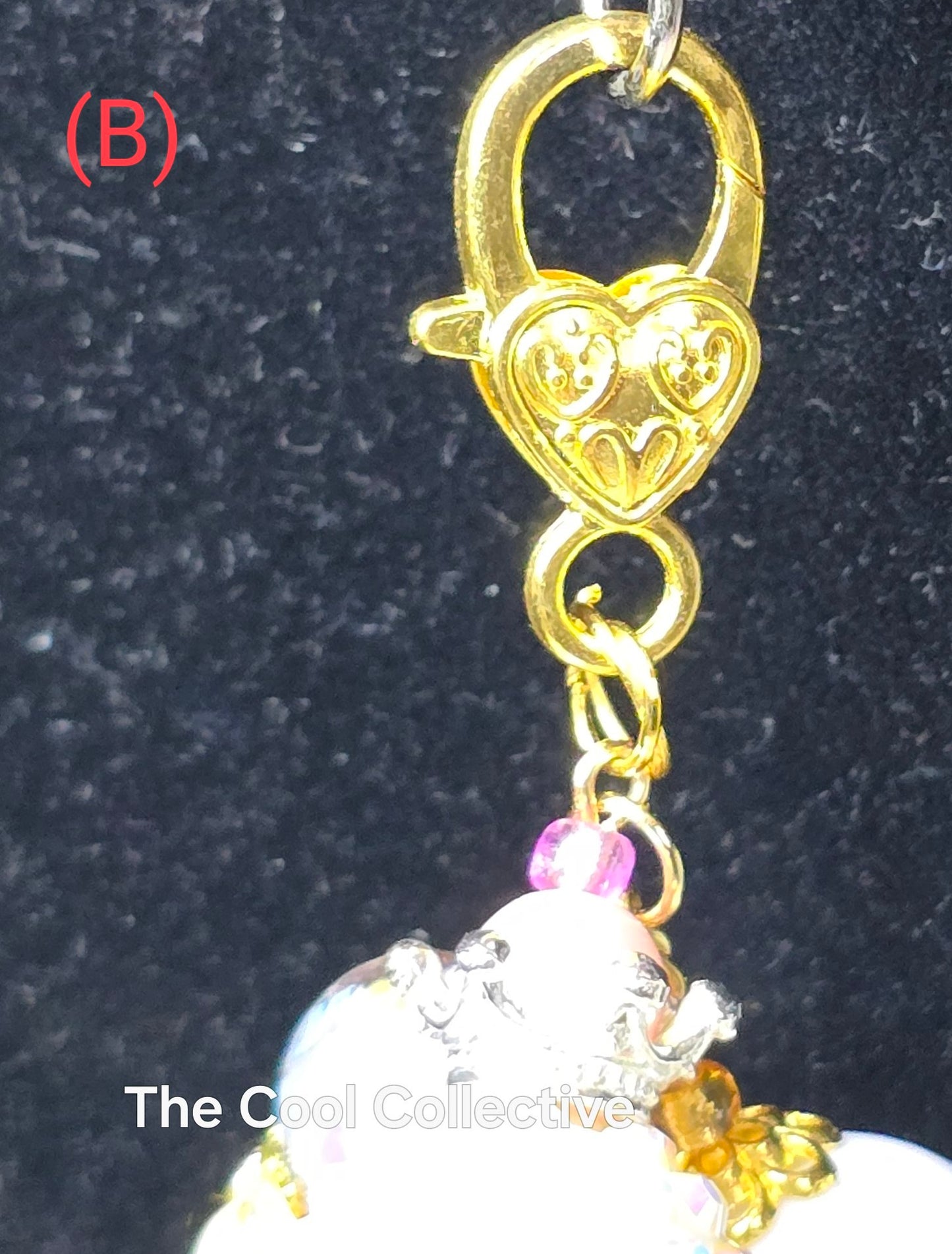 Pinks - Purse Charm, Suncatcher, Mirror Charm, Bookmark, Backpack Charm, Keychain, Wristlet Charm, Ornament - With Lobster Clasp and Gold Tone Cross