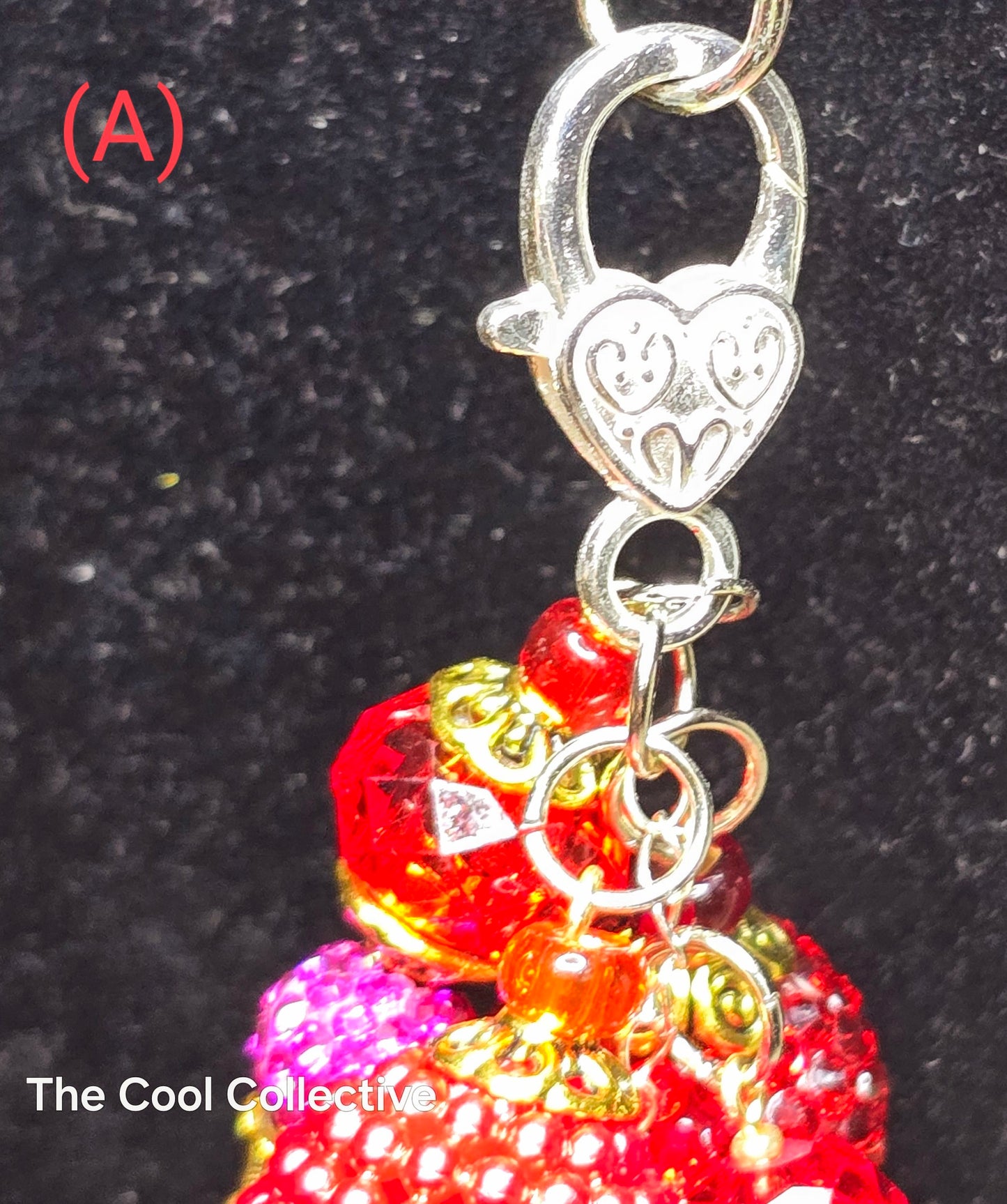 Reds - Purse Charm, Suncatcher, Mirror Charm, Bookmark, Backpack Charm, Keychain, Wristlet Charm, Ornament - With Lobster Clasp and Gold Tone Cross