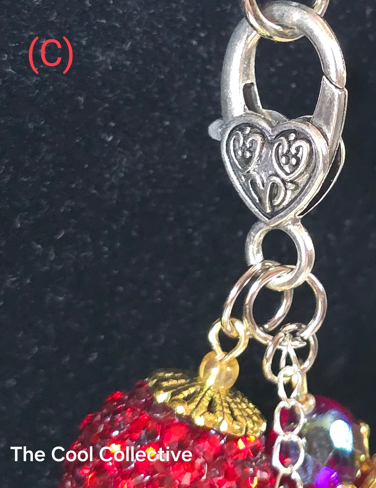 Reds - Purse Charm, Suncatcher, Mirror Charm, Bookmark, Backpack Charm, Keychain, Wristlet Charm, Ornament - With Lobster Clasp and Gold Tone Cross