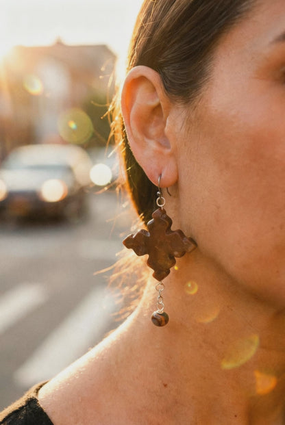 Jasper & African Opal Jasper Earrings on Stainless Steel Ear Wires
