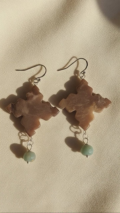 Jasper & African Opal Jasper Earrings on Stainless Steel Ear Wires