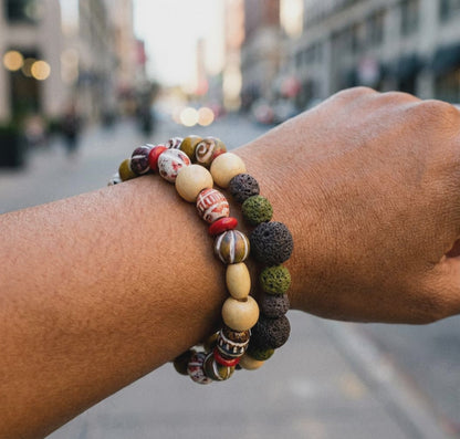 LAVA - Earth Tone Clay and Wood Beads